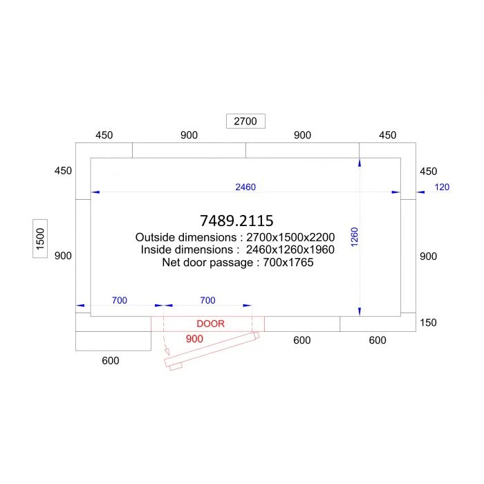 KÜHL UND FRIERZELL 2700x1500x2200 - 120 MM *TRANSPORT AUF ANFRAGE*
