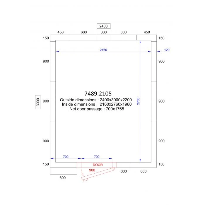 KÜHL UND FRIERZELL 2400x3000x2200 - 120 MM *TRANSPORT AUF ANFRAGE*