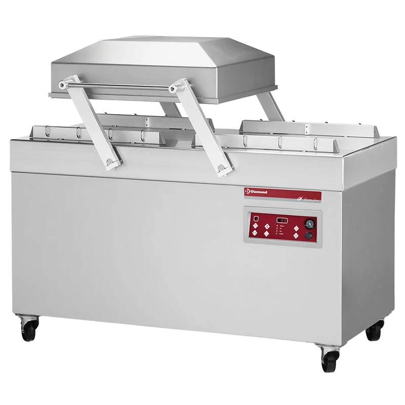 Profi Doppelkammer-Vakuumierer , 100 m³/h Pumpleistung , 4 x 620 mm Schweißbalken, CF-165T/S