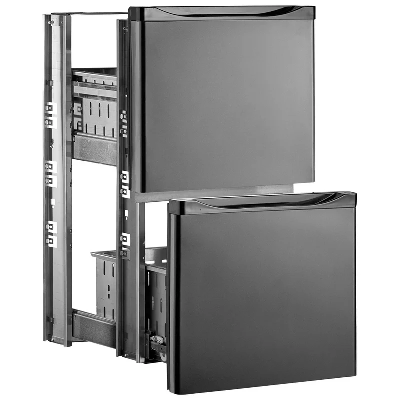 Edelstahl-Schubladenmodul mit 2 Auszügen , 570 mm Breite, T1/2-T