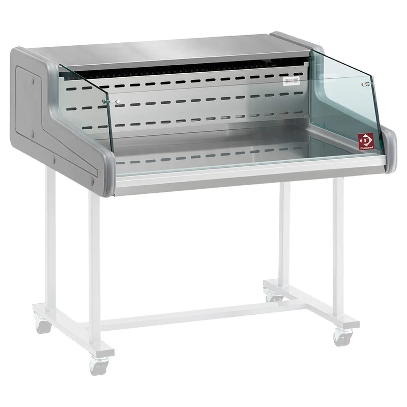 Aufsatzkühlvitrine für Selbstbedienung , Edelstahl , 100 cm Breite, SUP10-ZS/R2