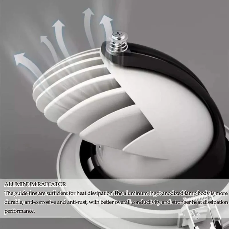 Premium 30W LED Gimbal Downlight Recessed Ceiling Fixture Adjustable Directional Spotlight Beam Full Dimming Control True Color Modes Rock Solid Aluminum Construction Smooth Gimbal Tracking For Garage Studio And Fresh Modern Vibe Setup