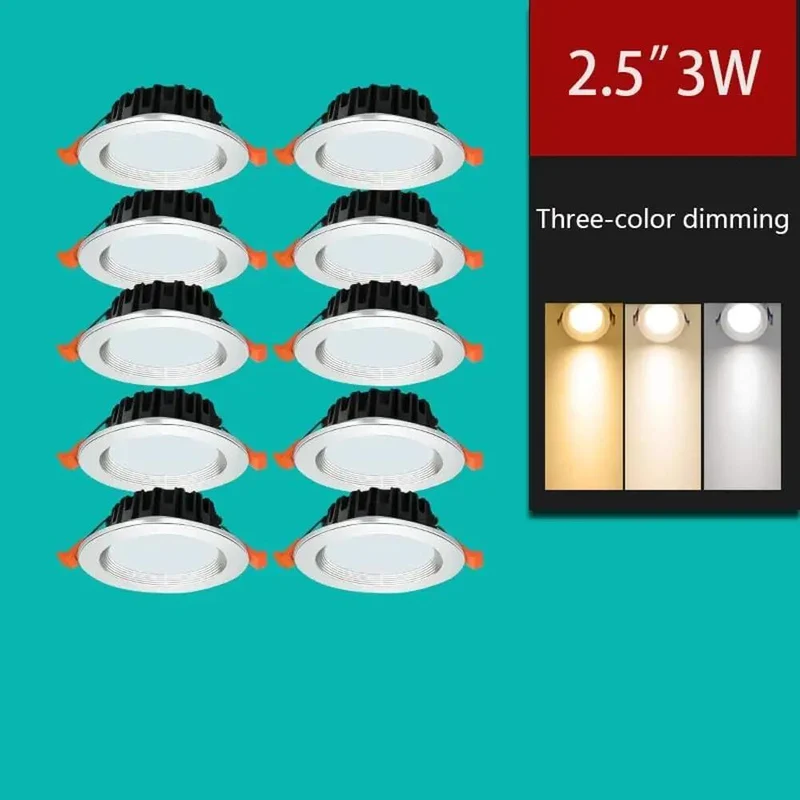 Heavy Duty Recessed Lighting Trim Kit 10 Pack Led Downlights Aluminum Spotlight Easy Retrofit Ceiling Install Dimmable Hella Bright Smooth Flush Finish Housing