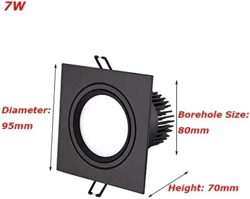 Ultra Thin Black Square Recessed Downlight Retrofit Kit Slick Install Dimmable LED Ceiling Trim For Kitchen Bedroom And Bath Crisp Neutral Glow Quick Swap No Sweat Top Tier Home Upgrade
