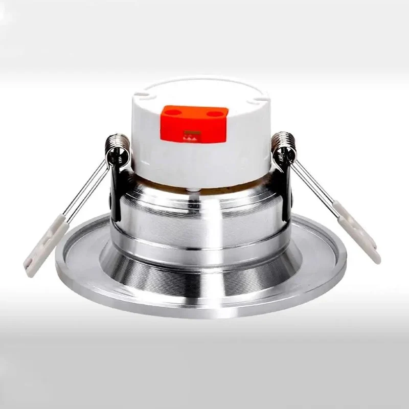 Top Shelf Silver Polished Aluminum LED Recessed Lighting Housing Trim Kit For Home Kitchens Bathrooms Featuring An Ultra Thin Hidden Floodlight Design With Killer Warm White Glow And Super Easy Retrofit Setup That Is Absolutely Dope