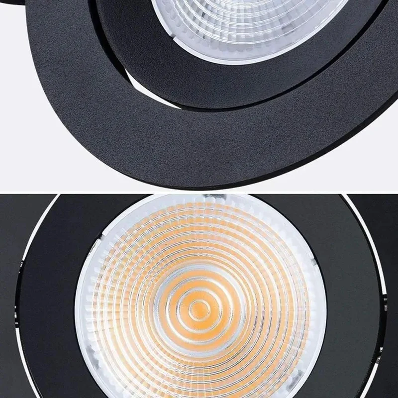 Ultra Slim Led Recessed Downlight Trim Kit Featuring Hella Bright Natural White Illumination With Smooth DIY Retrofit Installation And Super Sleek Black Aluminum Housing For Home Or Office Ceiling Fixtures