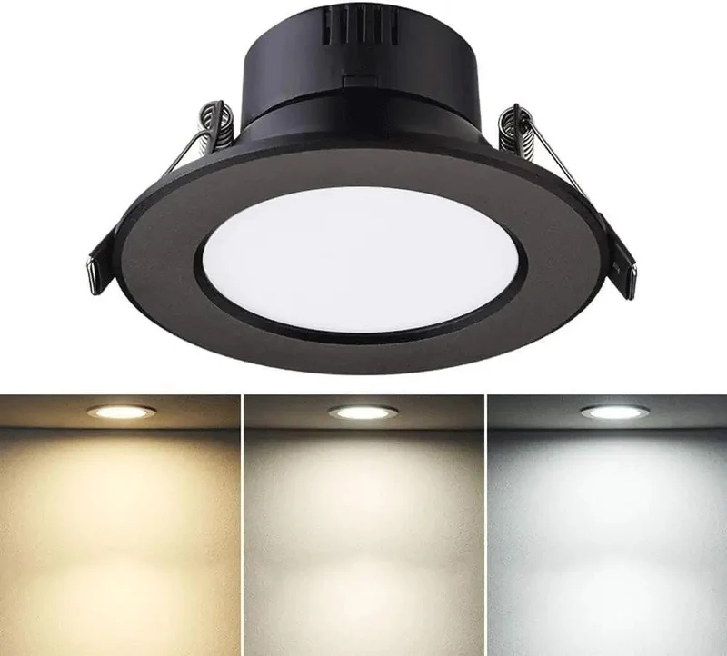 Black Aluminium Recessed Lighting Retrofit Downlights Integrated Grille Ceiling Trim Kit Sleek LED Panel Spotlight Warm White Glow Dimmable Quick Swap Design Adds Major Wow Factor To Rooms