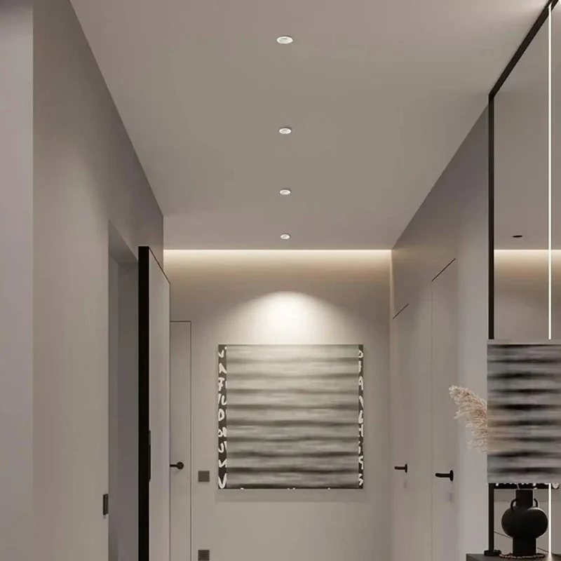 Two Pack Led Recessed Downlight With Baffle Trim Retrofit Ceiling Light White Aluminum Housing Zero Hassle Easy Install Hella Bright Output Slick Modern Design Perfect For Every Room