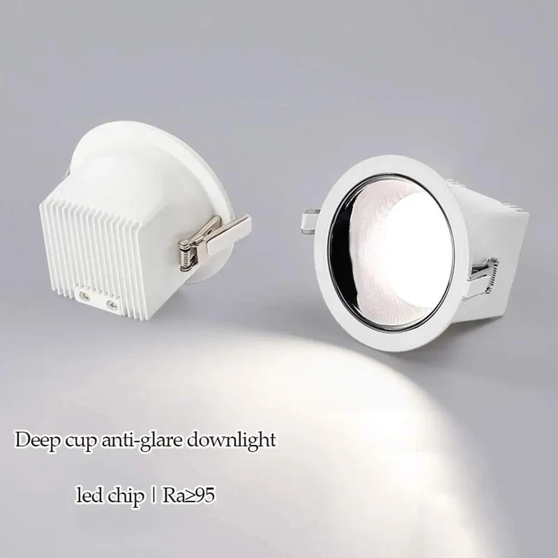 Two Pack Led Recessed Downlight With Baffle Trim Retrofit Ceiling Light White Aluminum Housing Zero Hassle Easy Install Hella Bright Output Slick Modern Design Perfect For Every Room