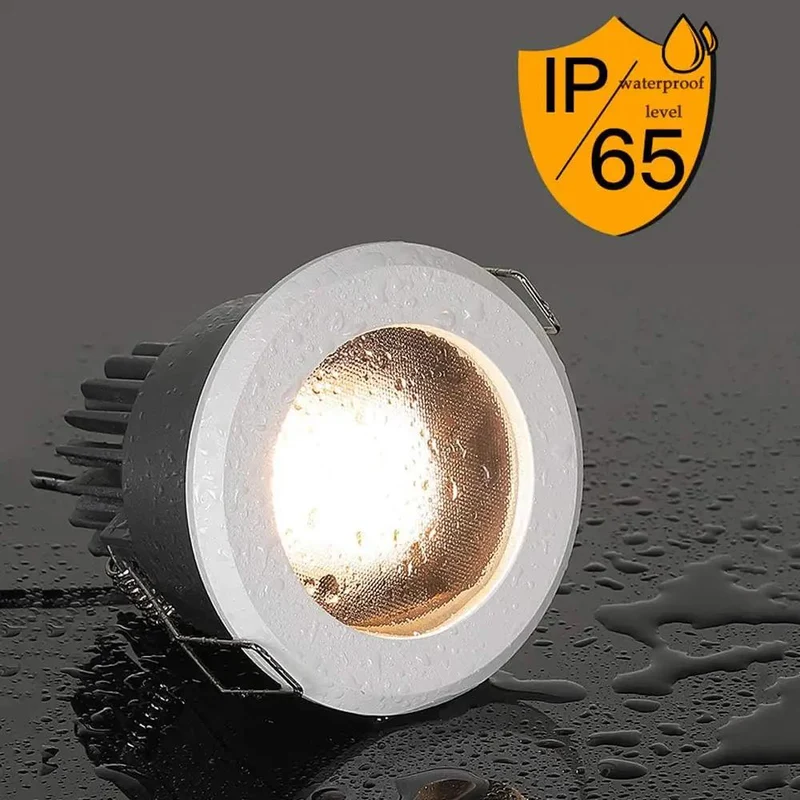 3.5 Inch Led Recessed Downlight Anti Glare Ip65 Waterproof Ceiling Light Cri90 Plus Rock Solid Aluminum Trim Kit 10W 3Cct Switchable 6000 Kelvin Wet Location Bathroom Housing