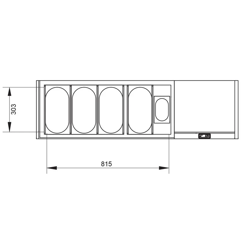 Kühlaufsatz GN 4x1/3, 1x1/9, mit Deckel - SY132G/CP9