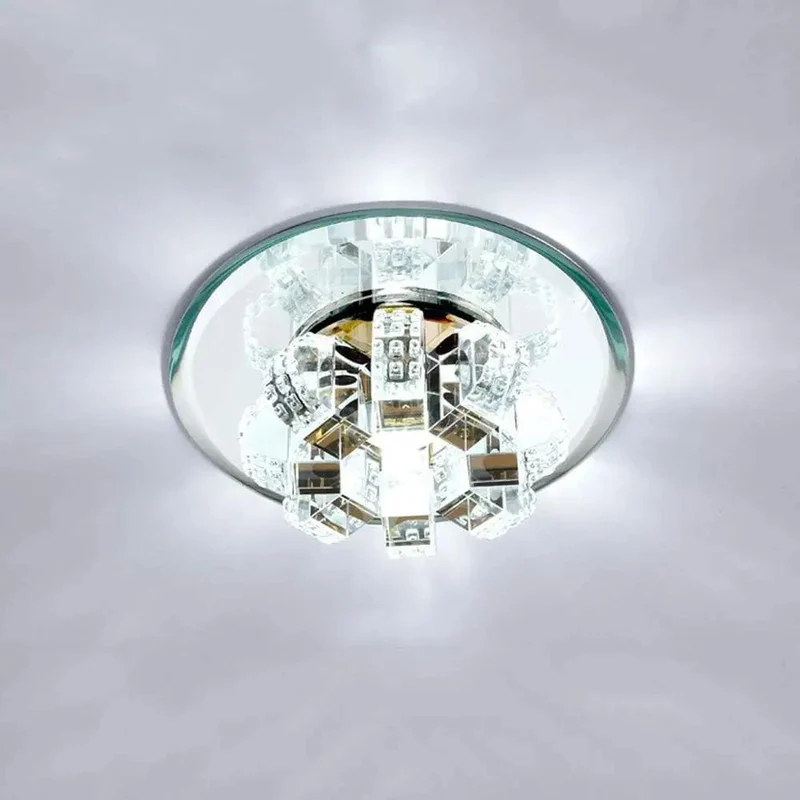Slick Recessed Lighting Trim Kit Featuring Crystal Glass Ceiling Downlight For Easy Peasy Retrofit Install Dimmable 5 Watt Led Fixtures Provide Knockout Home Illumination For Kitchens Bathrooms And Modern Rooms