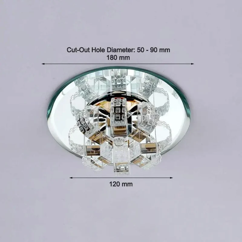 Slick Recessed Lighting Trim Kit Featuring Crystal Glass Ceiling Downlight For Easy Peasy Retrofit Install Dimmable 5 Watt Led Fixtures Provide Knockout Home Illumination For Kitchens Bathrooms And Modern Rooms