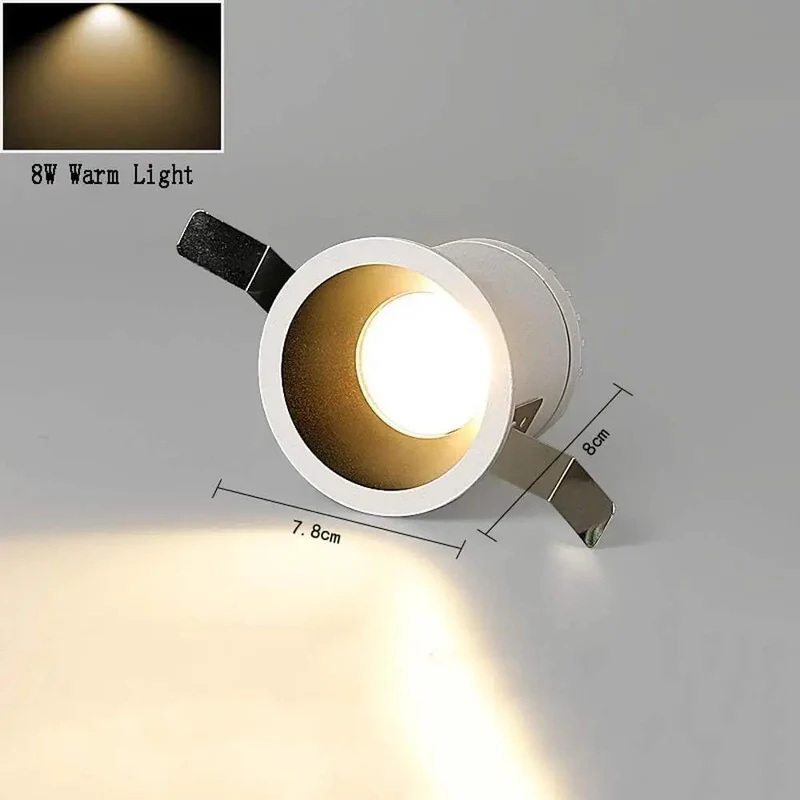 Ultra Bright LED Recessed Can Lights Trim Kit Housing Aluminum Panel Retrofit Downlight for Garage Kitchen Bathroom Bedroom White Warm Light Compatible With Dimmers Quick Install
