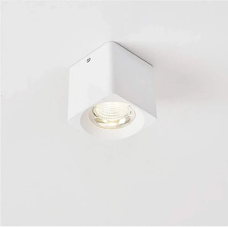 Slick White Square COB Recessed Lighting Trim Kit 30W Downlight Retrofit Ceiling Spotlight Aluminum Fixture 3000K Warm Light Smooth Install Dimmable For Home Kitchen Bath Hallway