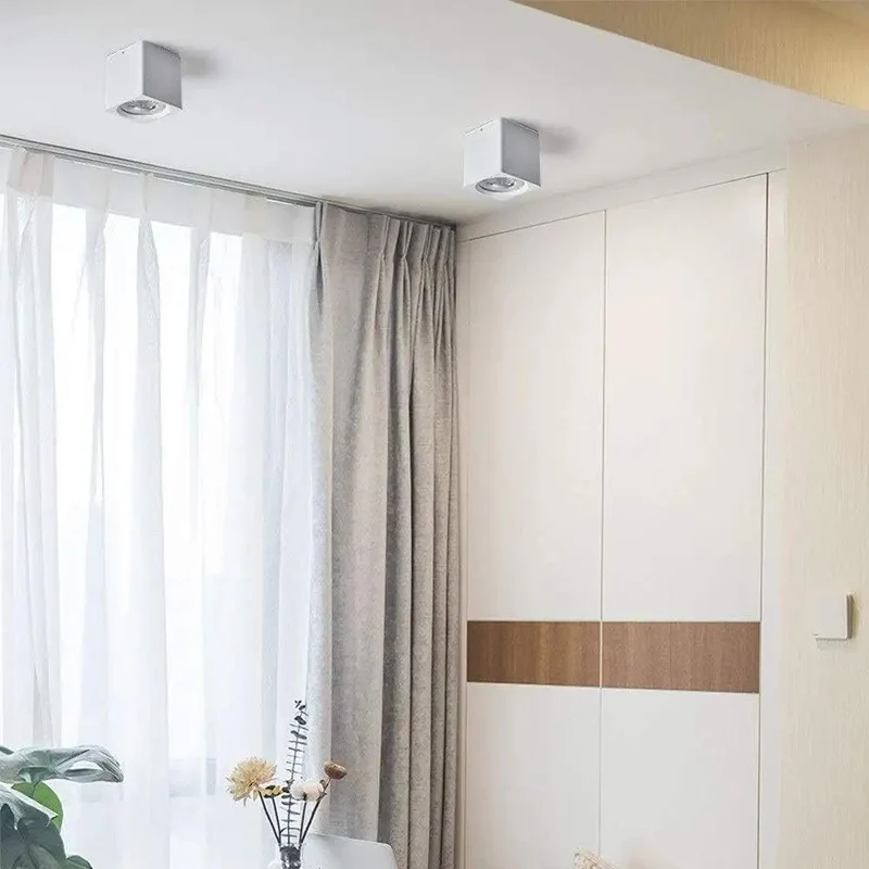 Slick White Square COB Recessed Lighting Trim Kit 30W Downlight Retrofit Ceiling Spotlight Aluminum Fixture 3000K Warm Light Smooth Install Dimmable For Home Kitchen Bath Hallway