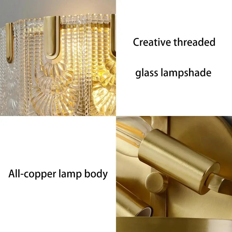 Modern Gold Brass Wall Sconce With Layered Textured Shell Glass Shade Ideal For Bedroom Living Room And Foyer Brings Next Level Ambiance That Truly Hits Different