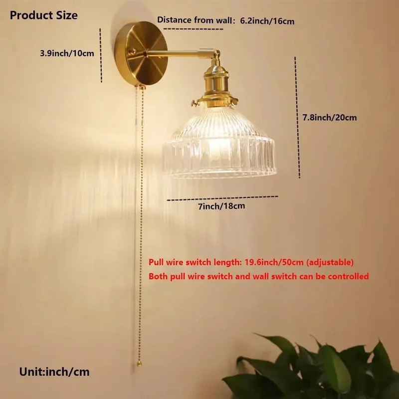 Killer Brass Wall Sconce With Hella Smooth Pull Chain Switch And 180 Degree Adjustable Swing Delivers Solid Vintage Glass Charm Perfect Chill Indoor Bedroom Hallway Lighting