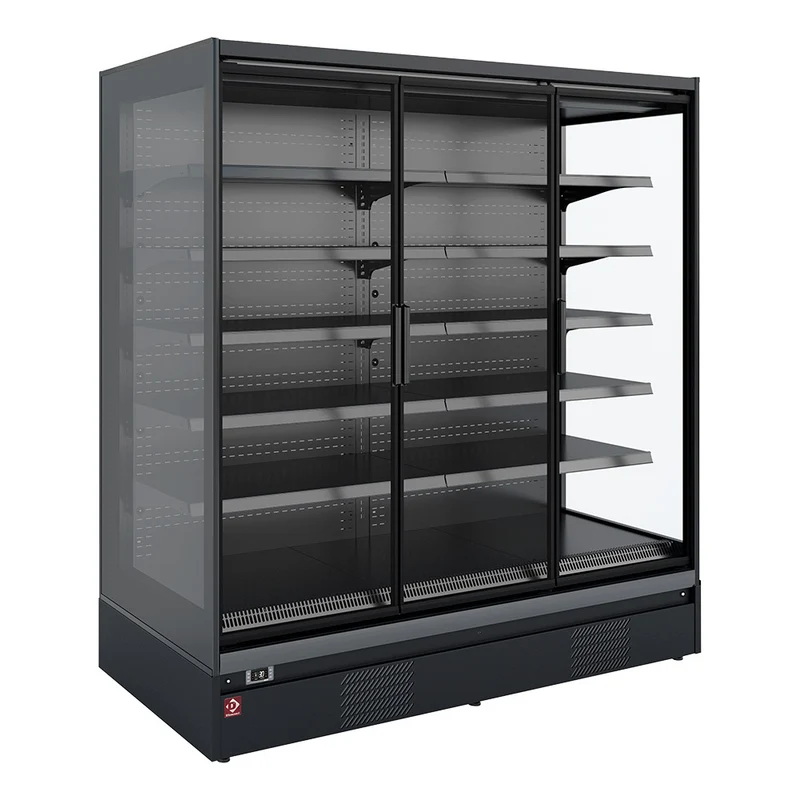 Wand-Kühlmöbel, Selbstbedienung, Flügeltüren - FULL BLACK - RNP13-U5