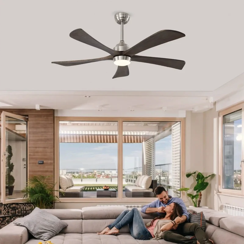 Top Tier 52 Inch Ceiling Fan Crafted With Heavy Duty Solid Wood Blades Built In LED Light And Wireless Remote Quiet Brushless Motor Pulls Reversible Airflow Fast Sets Up In Minutes Keeps Your Space Cool As Ice Year Round