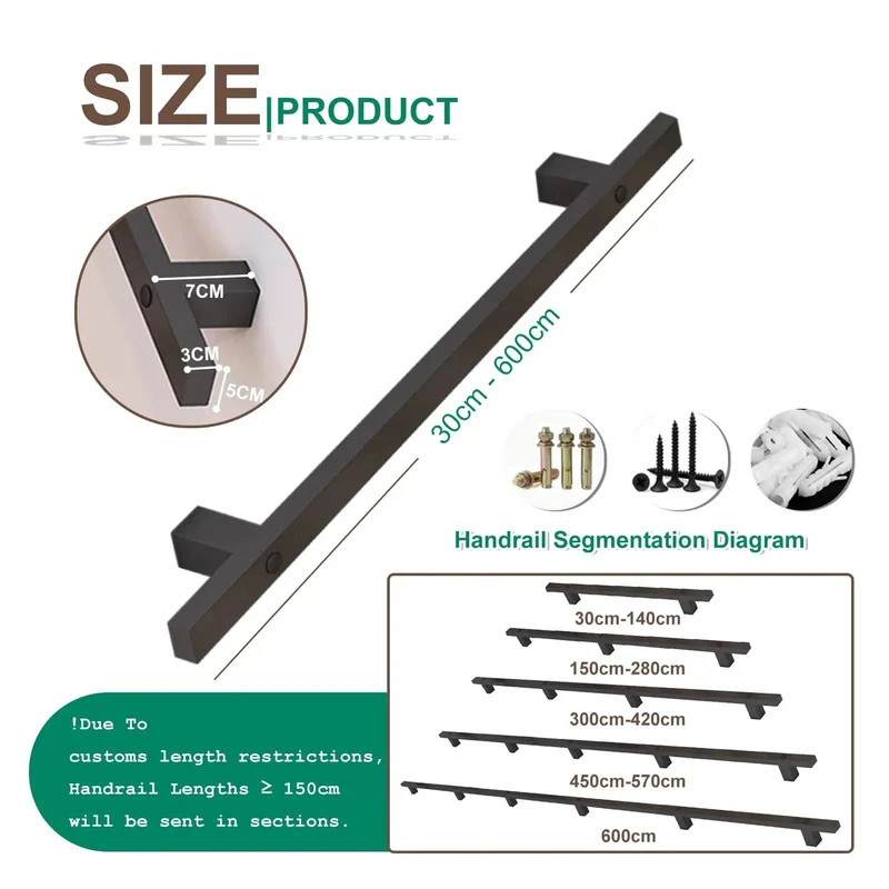 Heavy Duty Black Wrought Iron Stair Railing With Tough As Nails Build And Slick Non Slip Grip Adjustable From Thirty To Six Hundred Centimeters For Rock Solid Support And Badass Wall Decor