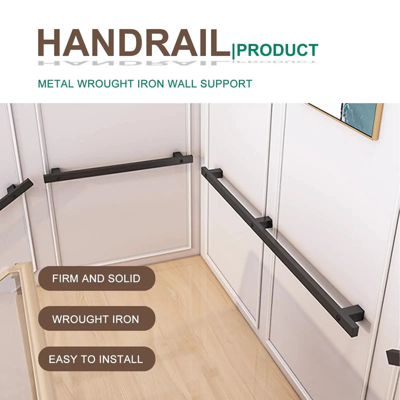 Rock Solid Black Wrought Iron Handrail For Stairs And Hallways With Hidden Mounting Screws Plus Durable Non Slip Grip And Decorative Support Railing That Adds Style To Any Home Space Without Hassle