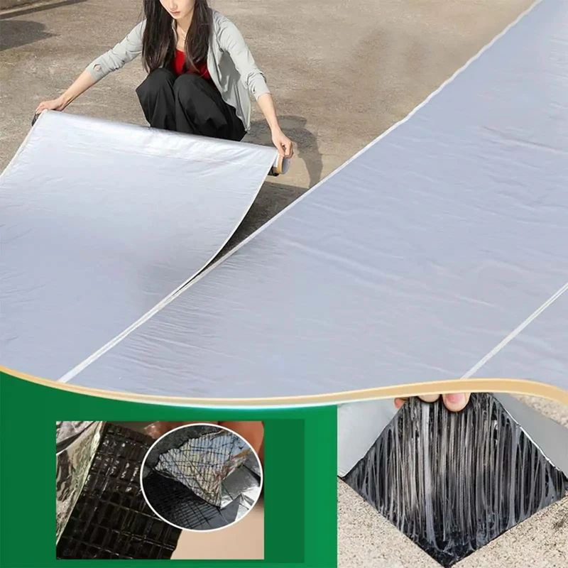Premium Heavy Hitter Self Adhesive Roofing Felt Roll, All Weather Aluminum Foil Tape Sealant, Tough Underlayment Patch For No Sweat Leak Repairs And Rock Solid Outdoor Cover