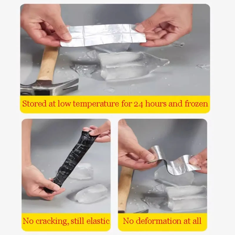 Built Tough 2mm Thick Butyl Roof Repair Tape Self Adhesive Aluminum Foil Waterproof Underlayment Roll For Shingle Gutter Window Exterior Sealant Fixing And All Weather Sun Shield Tape