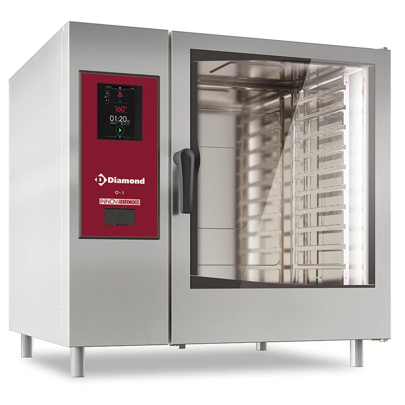Gas-Kombidämpfer 12 x GN 2/1 mit Touch-Steuerung und Reinigungssystem, SDGT/XC-12