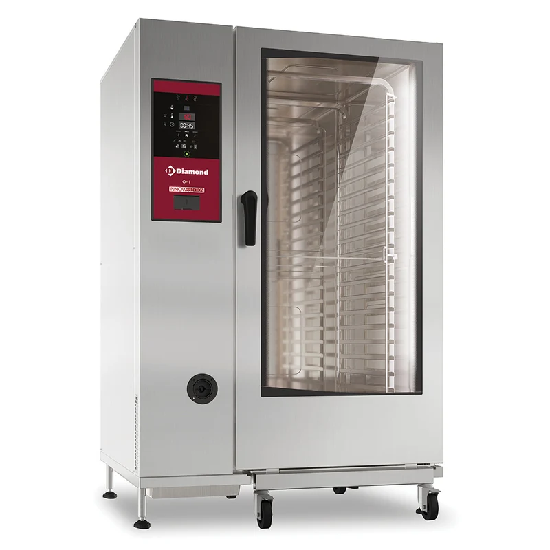 Profi Elektro-Kombidämpfer für GN 2/1 & GN 1/1 , inkl. Hordengestellwagen, SDE/XC-22-230V/3-