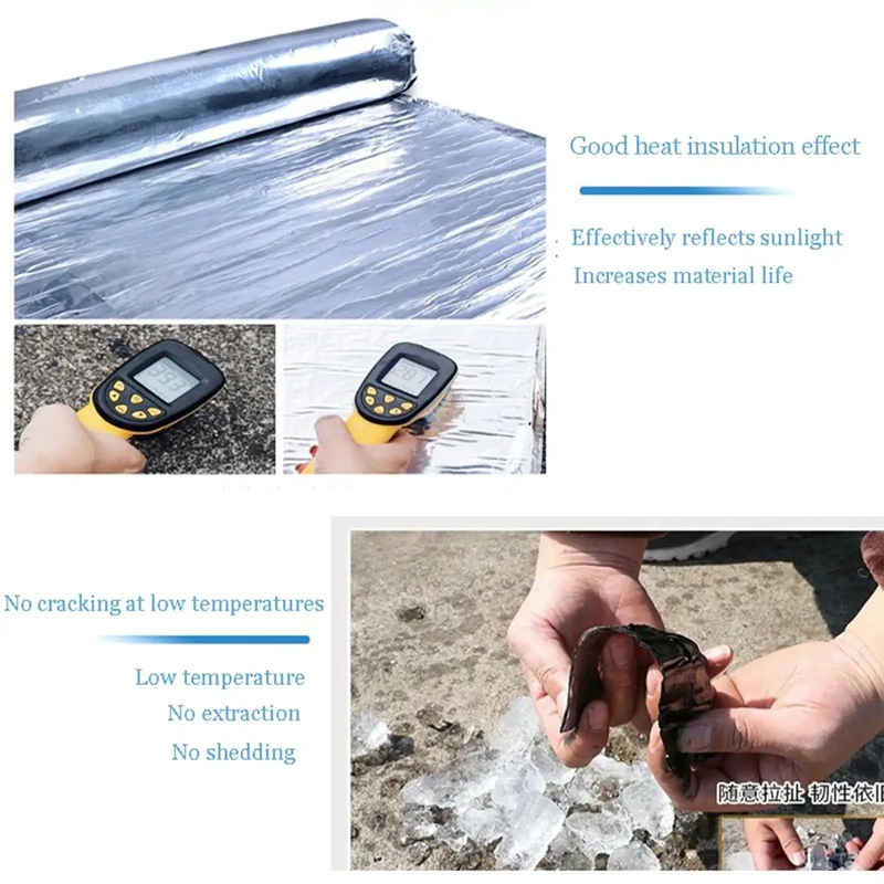Pro Level Aluminum Foil Bitumen Tape Self Adhesive Waterproof Roof Underlayment Roll For Patching Active Leaks Structural Cracks Pipe Flashing And Window Gaps Tough As Nails Durable Sealant Strip