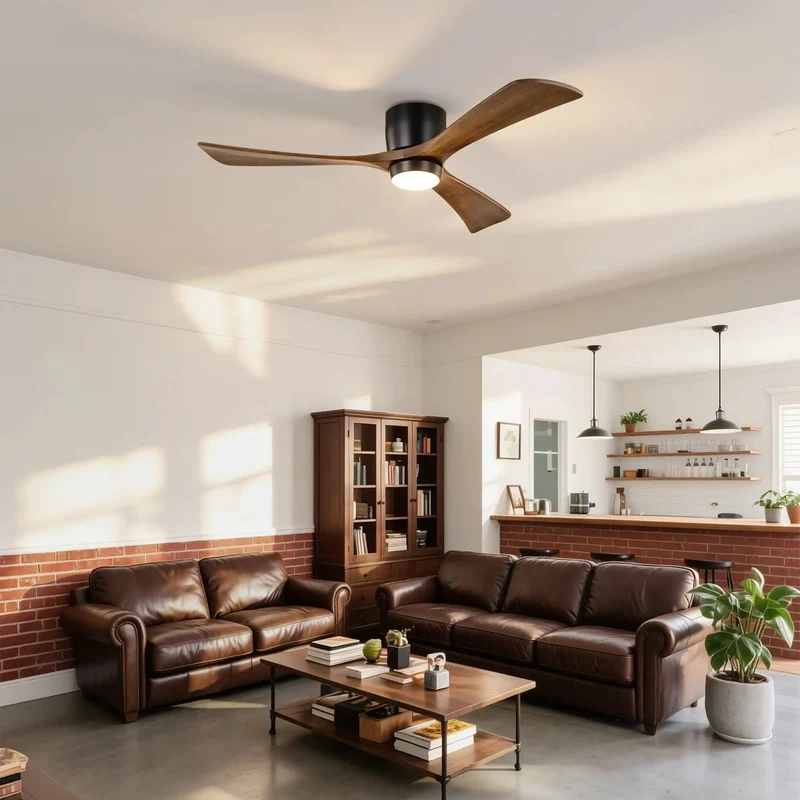 Smooth As Butter 52 Inch Flush Mount Ceiling Fan With Real Wood Blades Integrated Lighting Hella Quiet Dc Motor Six Speeds Wireless Remote And Reversible Airflow Matte Black Finish