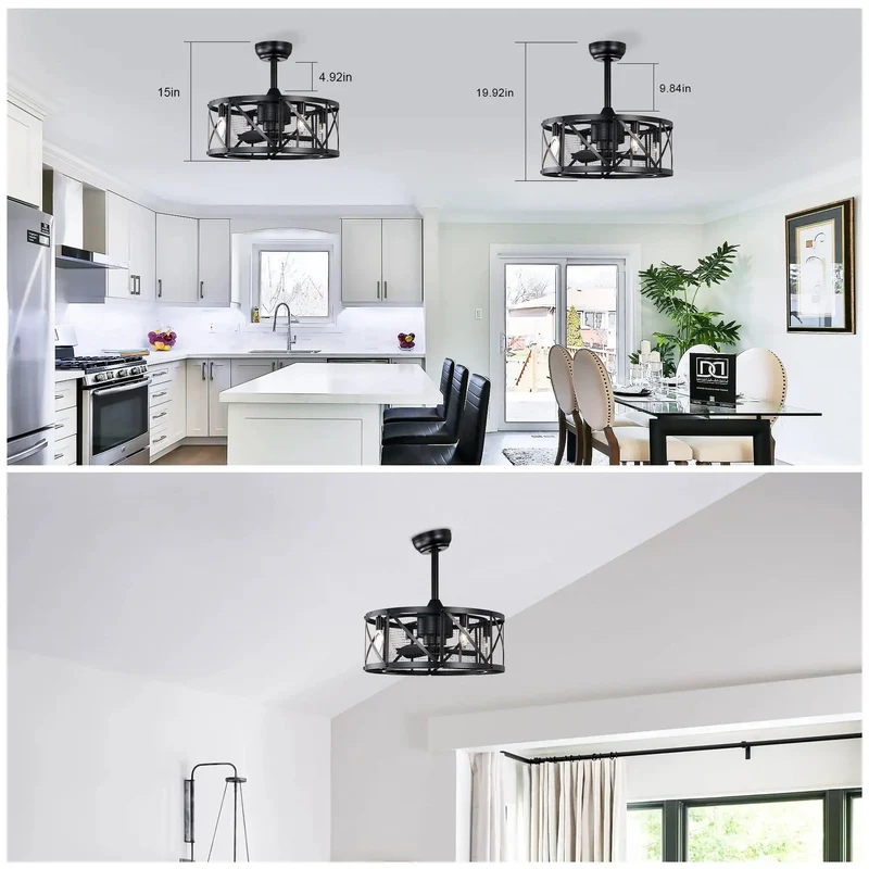 Rugged Industrial Ceiling Fan With Smart Remote 3 Speed Ac Motor Built In Timer Slick Matte Black Finish Compact 20 Inch Design Vibe Ready For Living Rooms And Bedrooms Bulb Not Included Top Tier Cooling