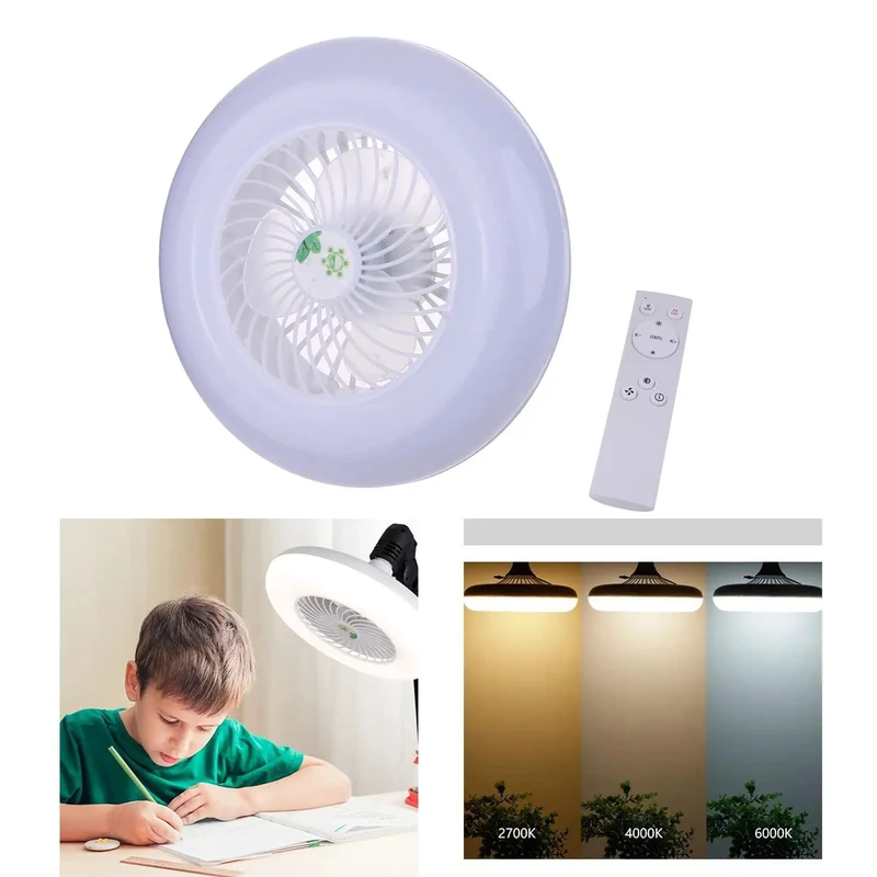 Dimmable E27 Ceiling Fan Light With Slick Remote Control And Smooth Cruising Airflow For Bedroom Study Bathroom Offering Adjustable Color Temperature And Zero Sweat Chill Top Shelf Pick