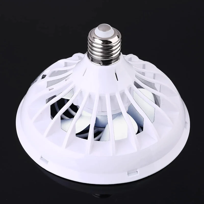 Room Turning Compact LED Ceiling Fan With E27 Bulb Holder And Five Swooping Blades, 10 Watts Cold White Glow For Quick Breeze, Adjustable RPM Settings On Slim Profile Build Tailored For Small Quarters And Modest Heights.