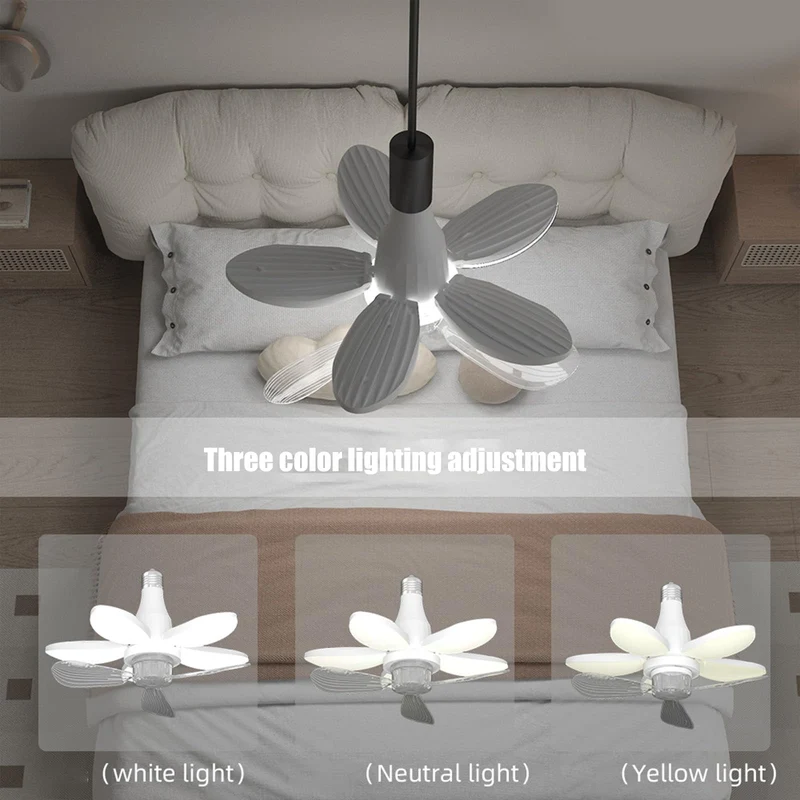 Easy Swap Ceiling Fan Light With Remote Control And E27 E26 Screw Base Sporting Slick Five Blades And Energy Saving Led Brightness For A Super Chill Dope Cooling Setup In Your Bedroom Or Kitchen Space