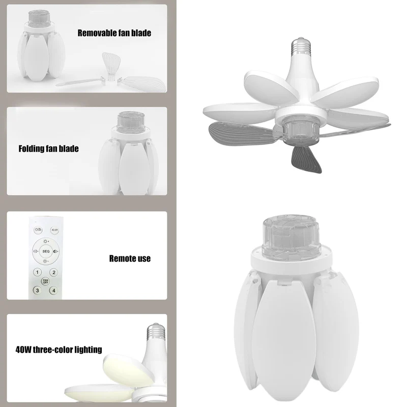 Easy Swap Ceiling Fan Light With Remote Control And E27 E26 Screw Base Sporting Slick Five Blades And Energy Saving Led Brightness For A Super Chill Dope Cooling Setup In Your Bedroom Or Kitchen Space