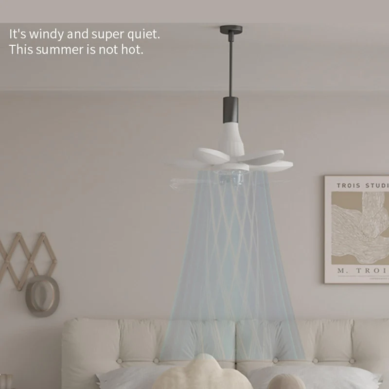 Easy Swap Ceiling Fan Light With Remote Control And E27 E26 Screw Base Sporting Slick Five Blades And Energy Saving Led Brightness For A Super Chill Dope Cooling Setup In Your Bedroom Or Kitchen Space