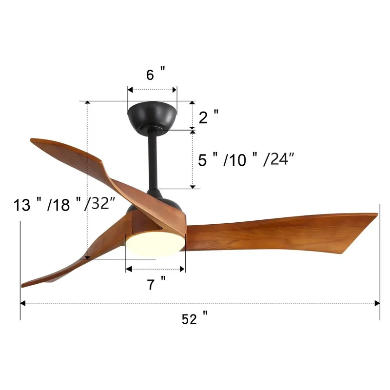 52 Inch Farmhouse Ceiling Fan With Hand Carved Wood Blades And Sweet Dimmable Led Lighting Driven By Dead Silent Dc Motor Delivering Killer Cooling Airflow With Smooth Remote Control And Rock Solid Build For Medium Large Rooms