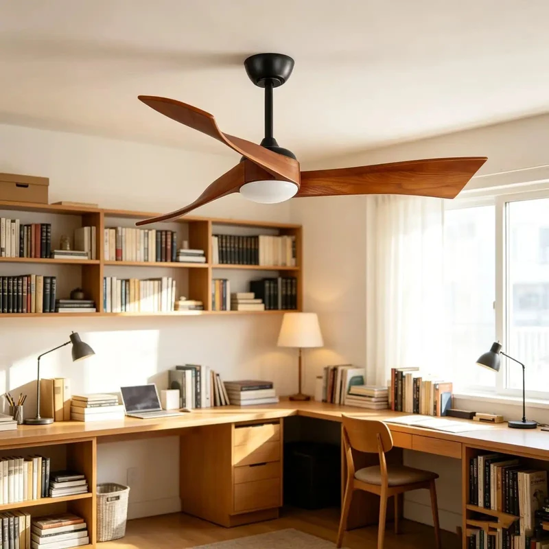 52 Inch Farmhouse Ceiling Fan With Hand Carved Wood Blades And Sweet Dimmable Led Lighting Driven By Dead Silent Dc Motor Delivering Killer Cooling Airflow With Smooth Remote Control And Rock Solid Build For Medium Large Rooms