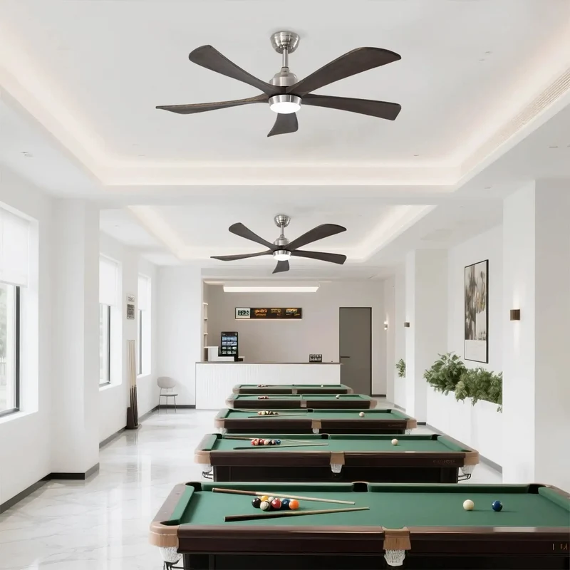 52 Inch Ceiling Fan With Solid Wood Blades And Integrated Light Kit Powered By A Whisper Quiet Dc Motor Six Speed Controls Reversible Rotation Wireless Remote And No Sweat Setup That Keeps Your House Totally Chill In A Sleek Nickel Finish