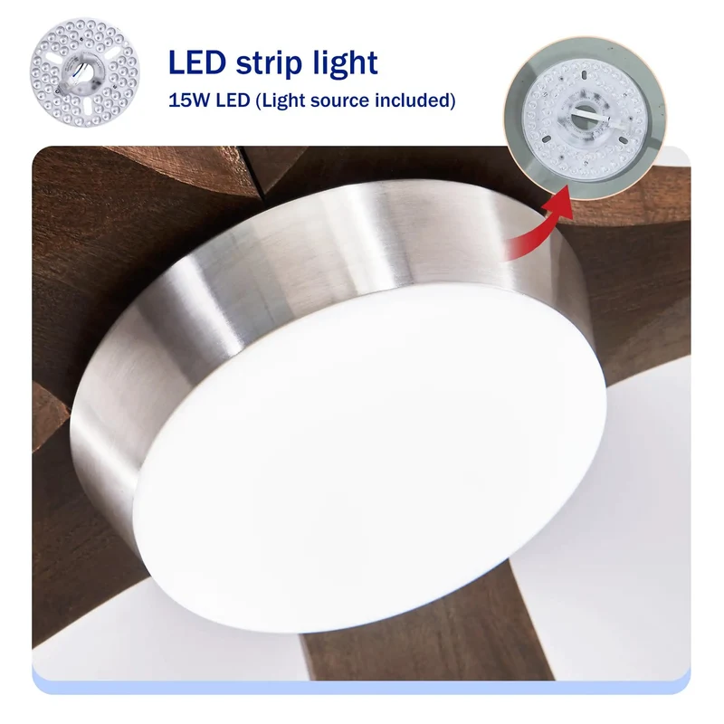 52 Inch Ceiling Fan With Solid Wood Blades And Integrated Light Kit Powered By A Whisper Quiet Dc Motor Six Speed Controls Reversible Rotation Wireless Remote And No Sweat Setup That Keeps Your House Totally Chill In A Sleek Nickel Finish