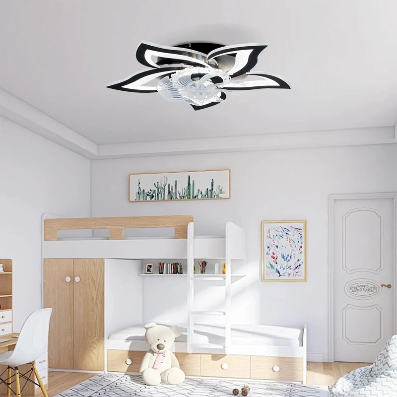 Matte Black 24 Inch Ceiling Fan With Remote Control And Three Light Settings Six Speeds Silent Copper Motor Low Profile Flush Mount Dead Simple Diy Install Tight Frame For Hella Smooth Cooling Bliss