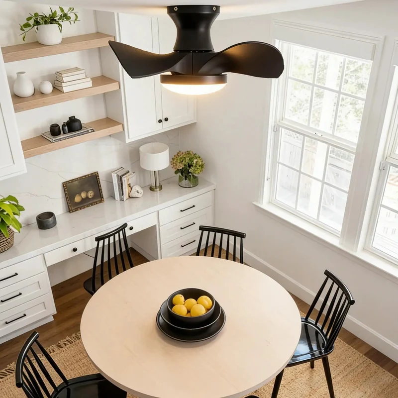 No Hassle Install Matte Black Ceiling Fan With Triple Temp Led Glow And Responsive Remote Wall Switch Plus Reversible Drive Motor For All Season Airflow Relaxation Quick Living Room Refresh