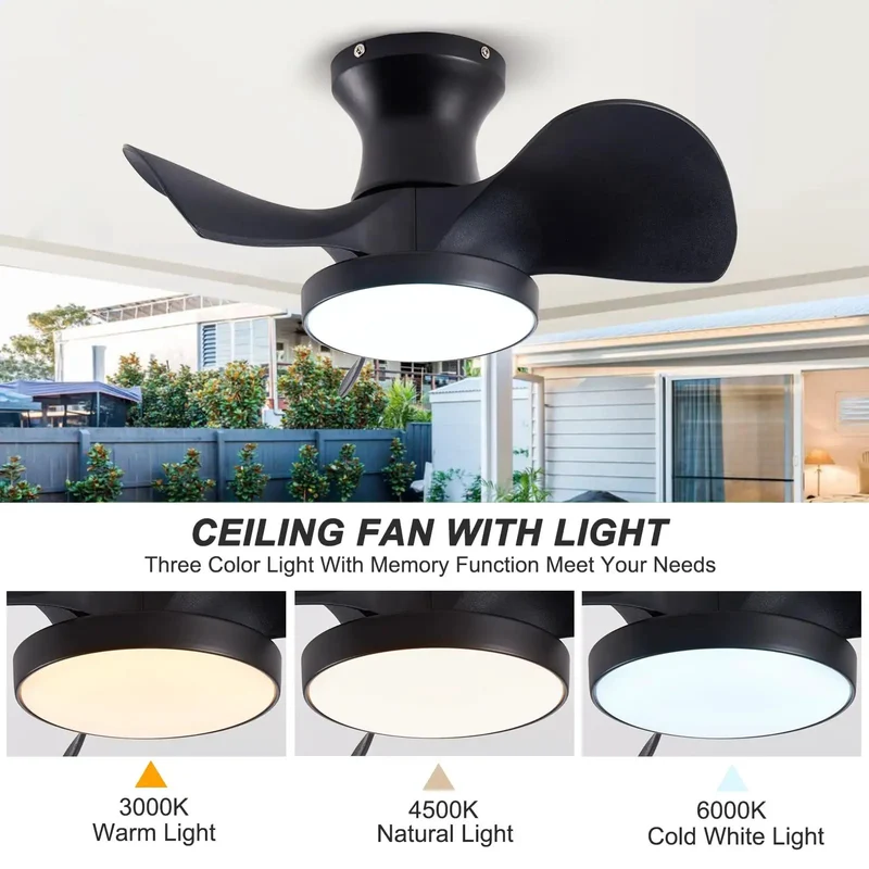 No Hassle Install Matte Black Ceiling Fan With Triple Temp Led Glow And Responsive Remote Wall Switch Plus Reversible Drive Motor For All Season Airflow Relaxation Quick Living Room Refresh