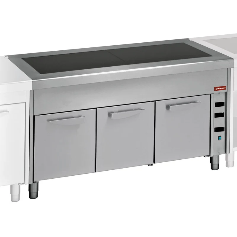 Wärmeschrank mit Glaskeramik-Warmhalteplatte , 4x GN 1/1 , 150 cm, S80/VC15