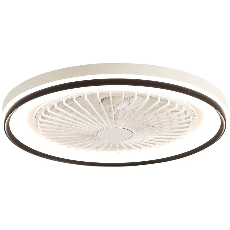 19 Inch Enclosed Bladeless Flush Mount Ceiling Fan Featuring Smooth Six Speed Reversible Airflow Hella Quiet Operation With Stepless Dimming And Rgb Mood Lighting Remote Control For Chill Indoor Rooms