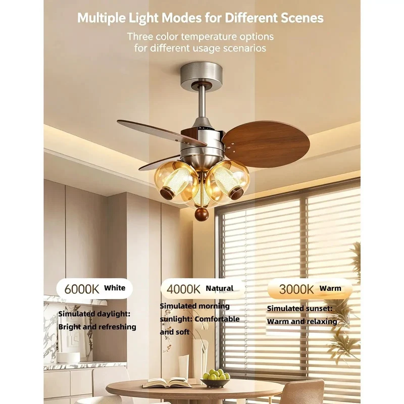 Top Shelf Kids Ceiling Fan With Sweet Quiet Breeze And Dimmable Led Fandelier Featuring Soft Diffused Glass Lampshade And Three Adjustable Color Modes For A Cozy Bedroom Setup