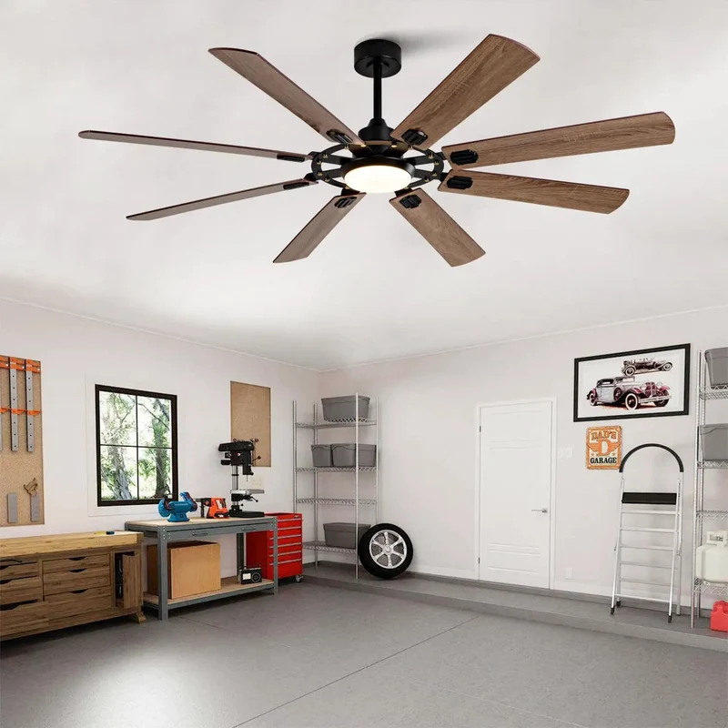 Large Ceiling Fan With Light And Ultra Silent DC Motor Giving Six Speed Choices Plus Sleek Reversible Blades And Tunable Memory Bulbs For Easy Hang And All Day Chill Breeze Vibes
