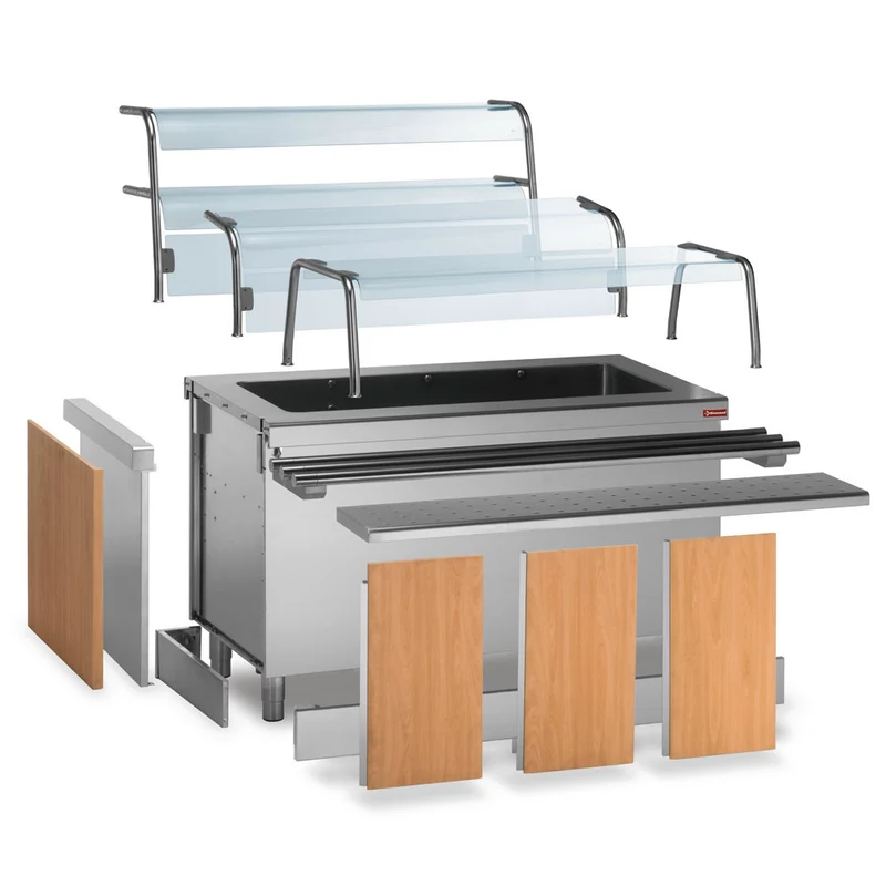 Tablettbahn Eckstück 45° , Innenecke links , Rundrohr-Konstruktion, S80/RIG423